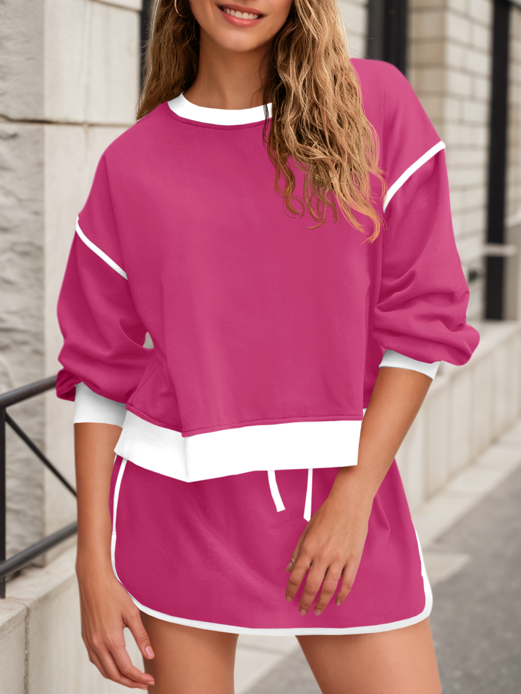 High Waisted Running Skort Skirts Shorts Sets 2 Piece Set