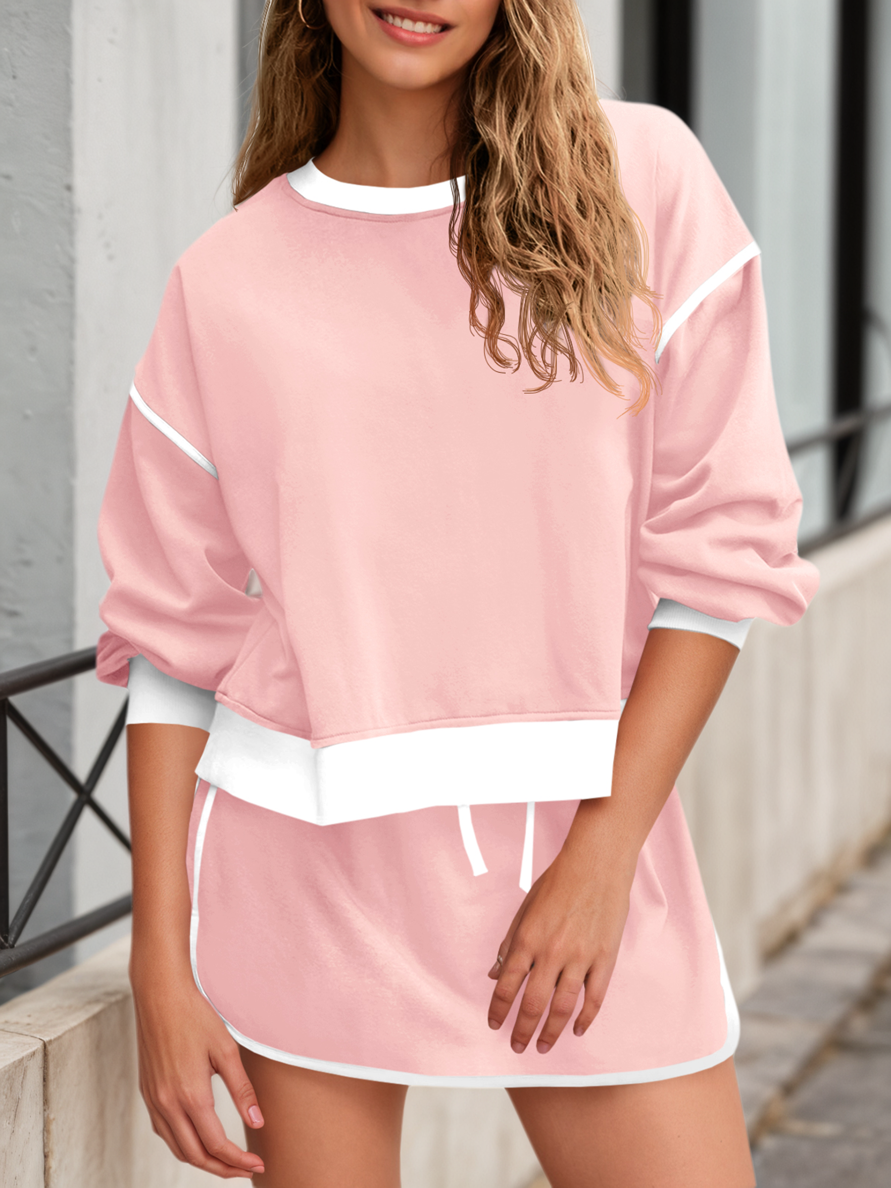 High Waisted Running Skort Skirts Shorts Sets 2 Piece Set