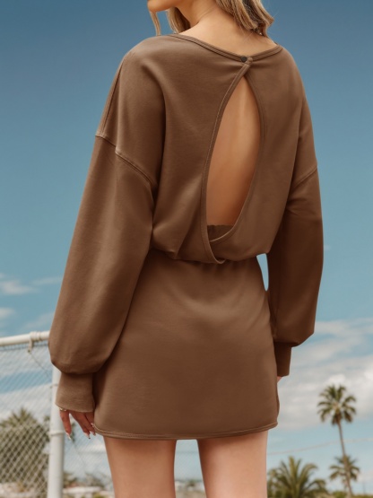 Backless Keyhole Athletic Dress