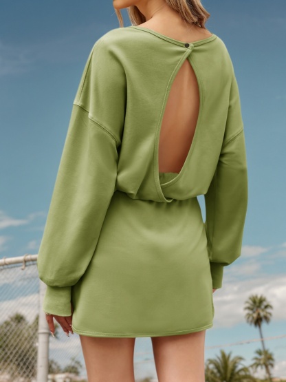 Backless Keyhole Athletic Dress