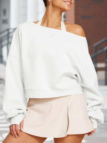 Casual Fall Off The Shoulder Crop Tops