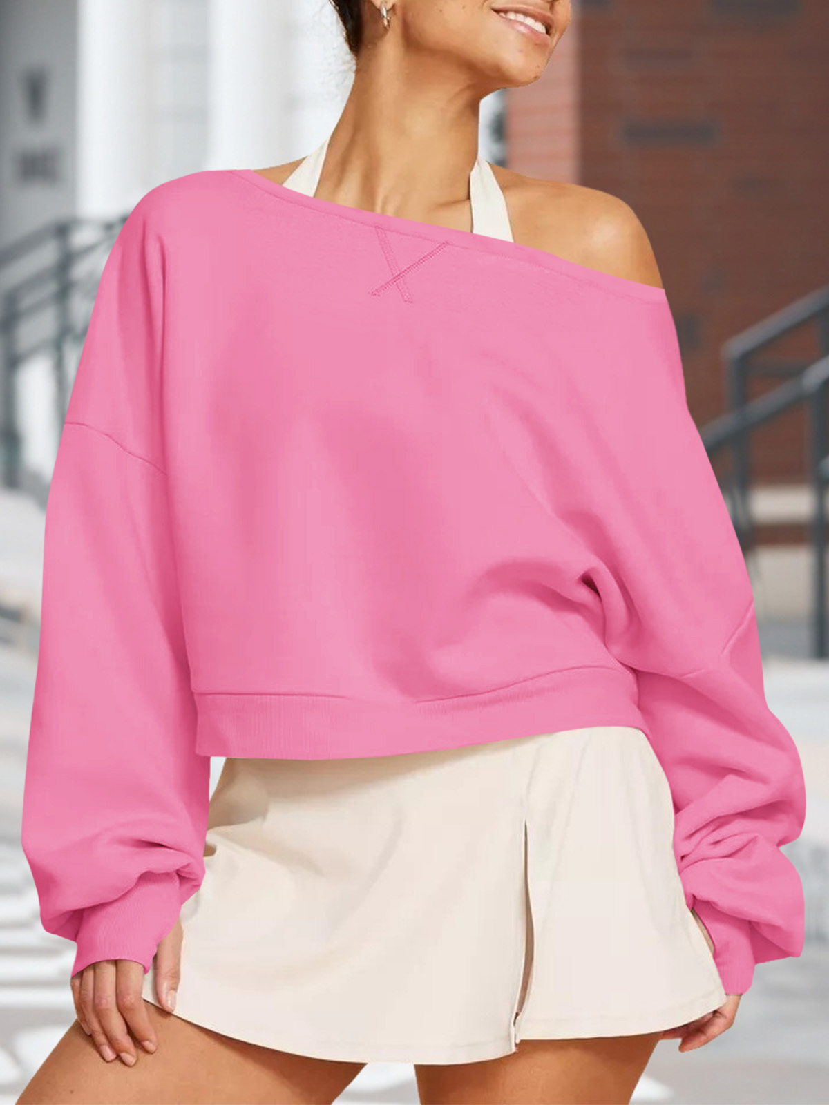 Casual Fall Off The Shoulder Crop Tops