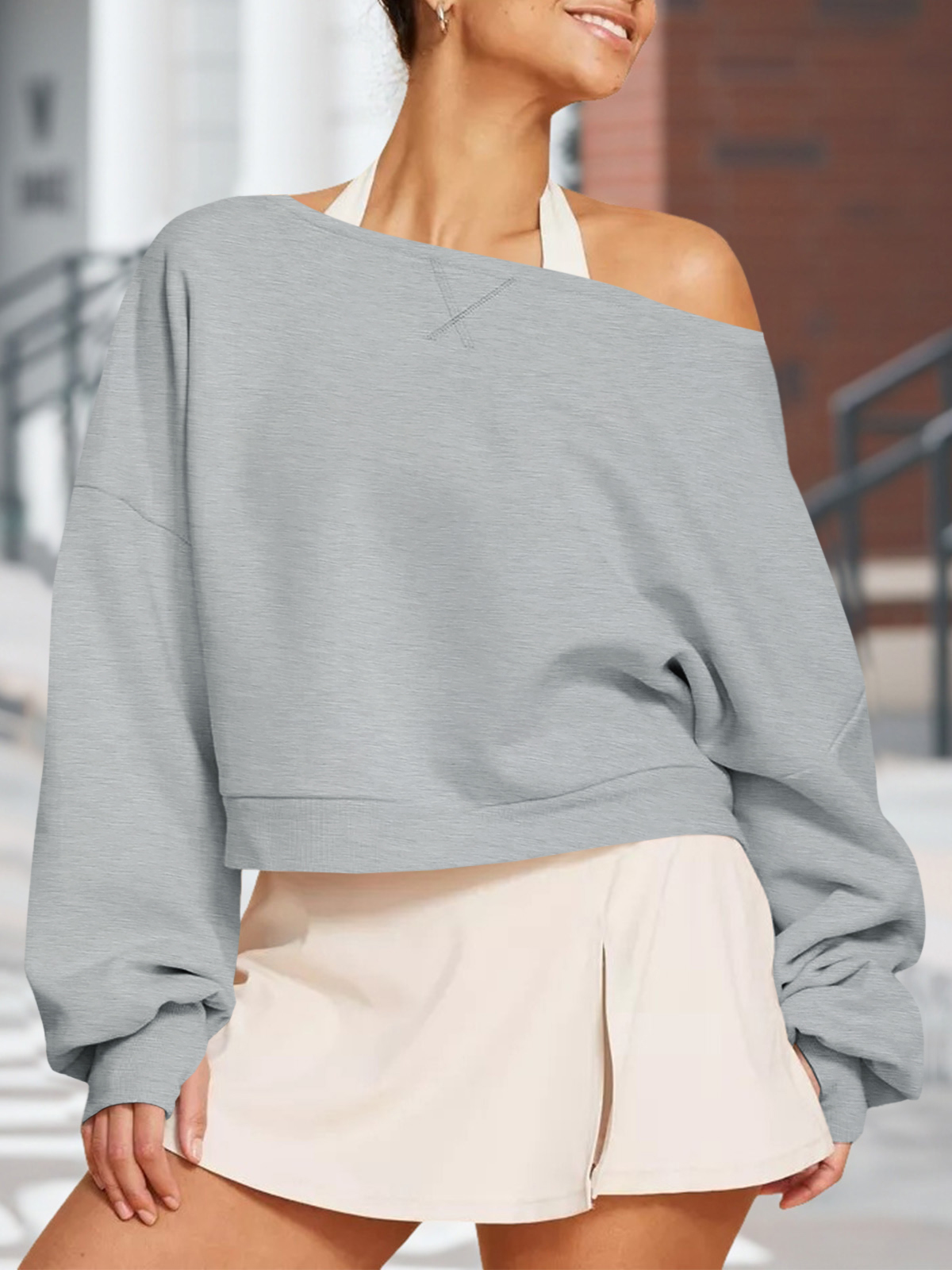 Casual Fall Off The Shoulder Crop Tops