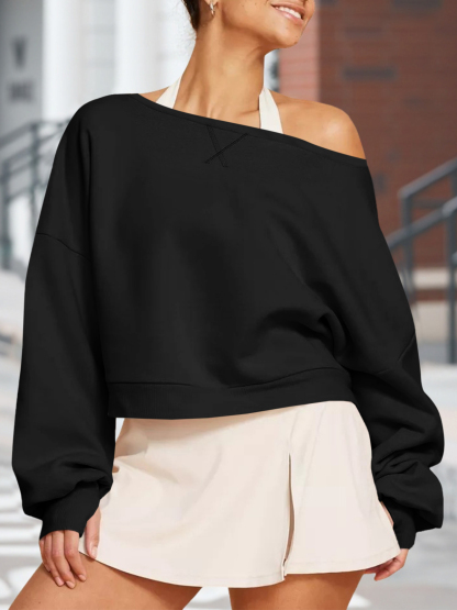 Casual Fall Off The Shoulder Crop Tops