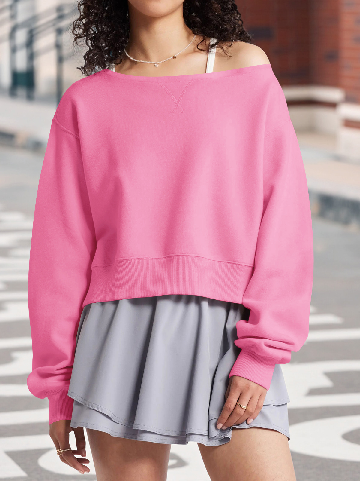 Casual Fall Off The Shoulder Crop Tops