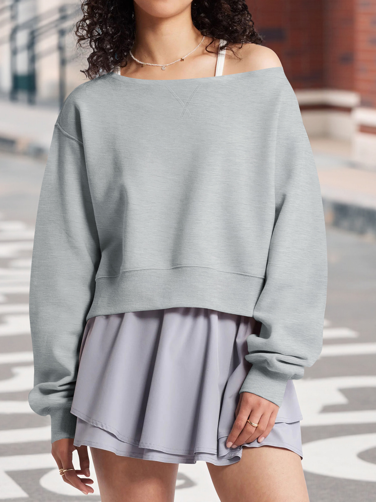 Casual Fall Off The Shoulder Crop Tops