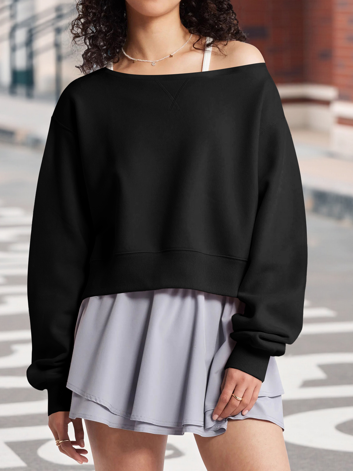 Casual Fall Off The Shoulder Crop Tops