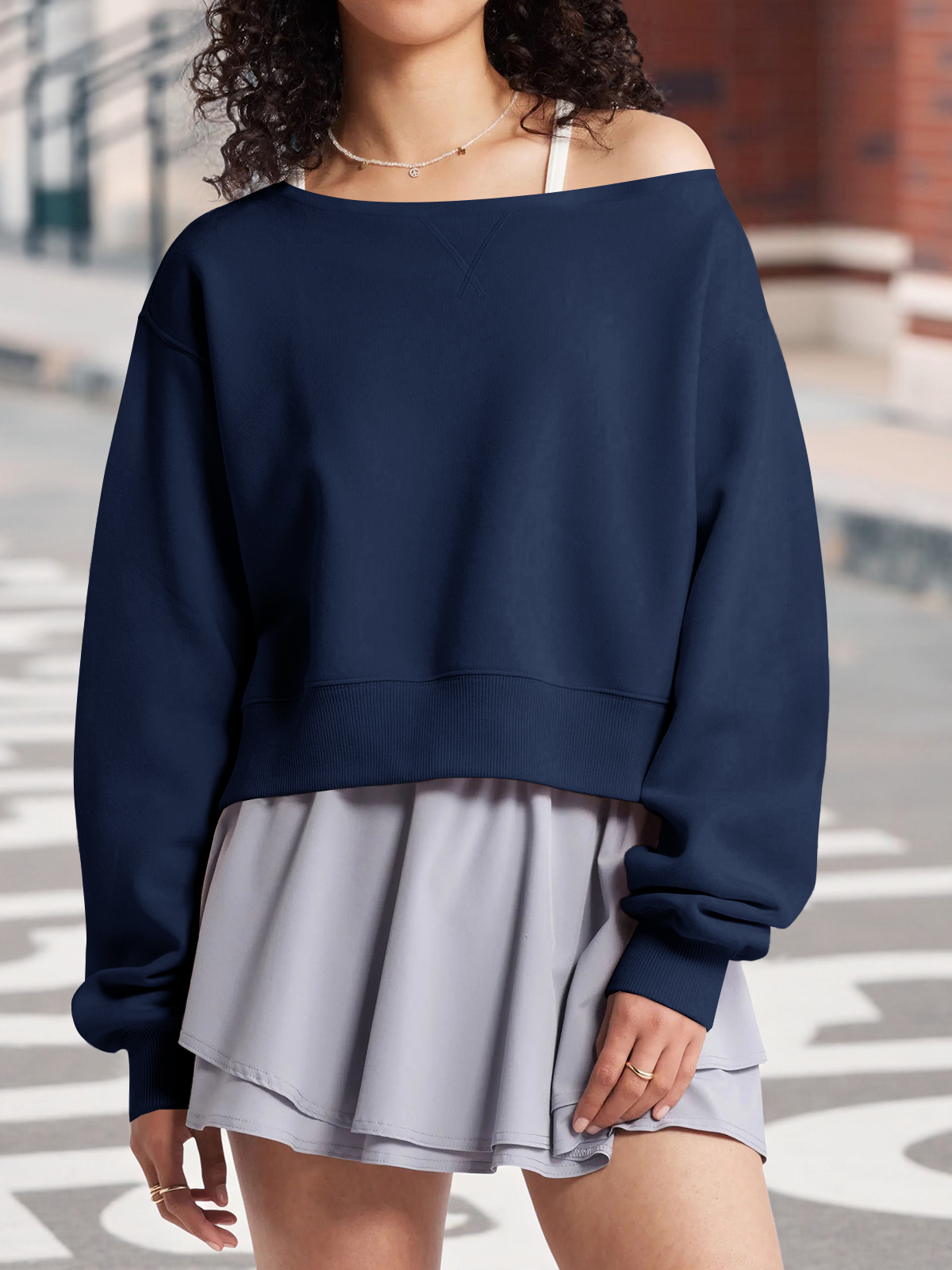 Casual Fall Off The Shoulder Crop Tops