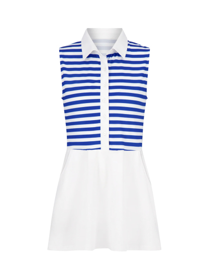 Striped Button Collared Golf Tennis Dress