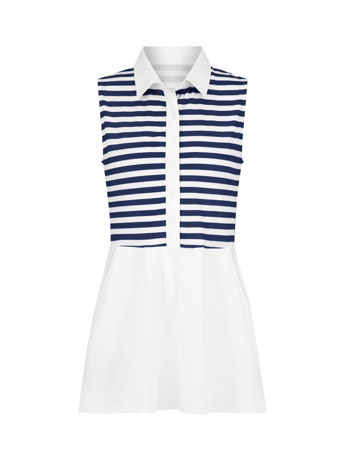 Striped Button Collared Golf Tennis Dress