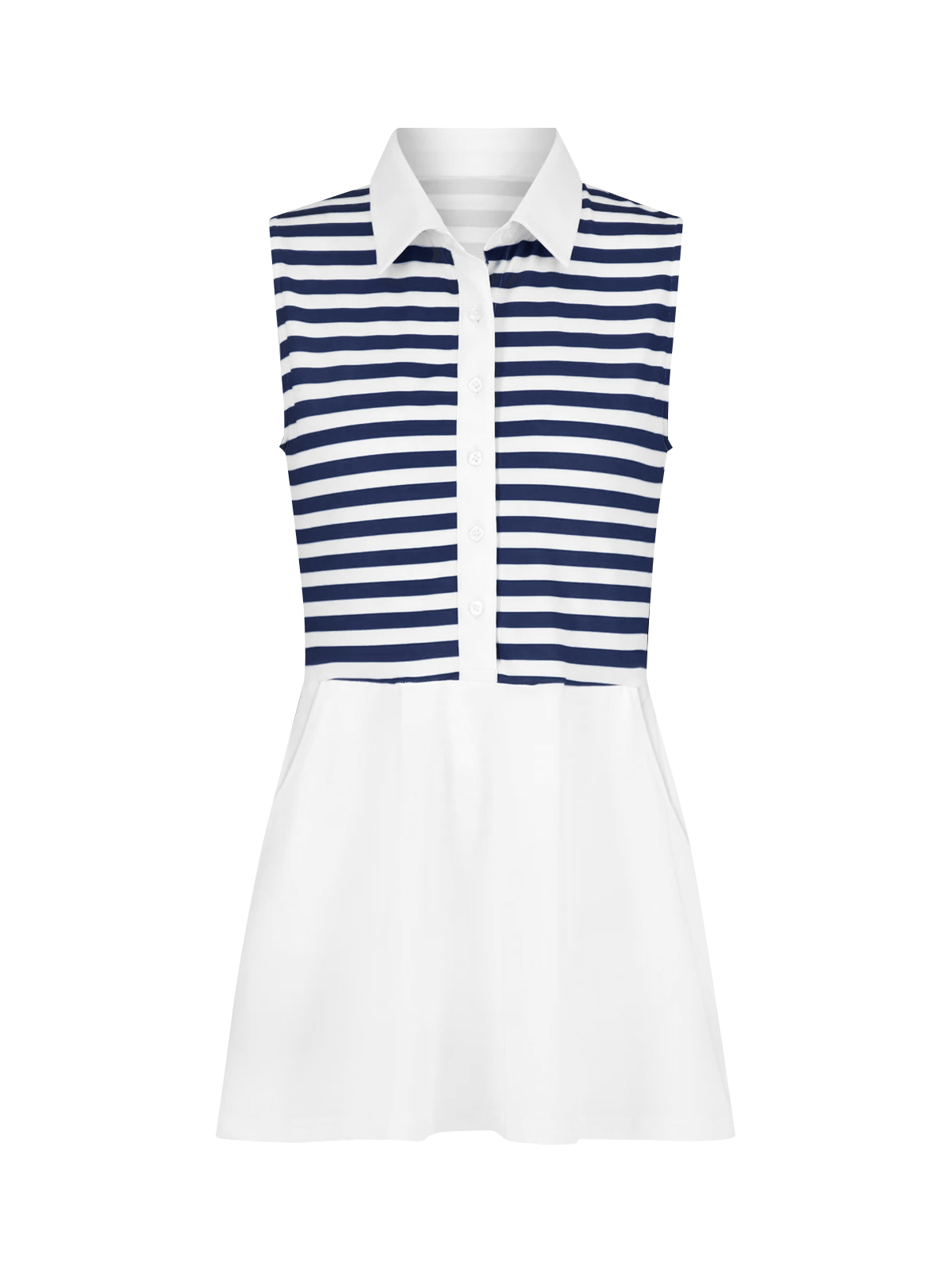 Striped Button Collared Golf Tennis Dress