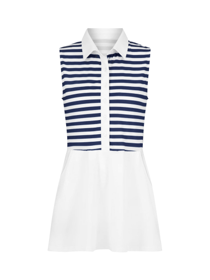 Striped Button Collared Golf Tennis Dress
