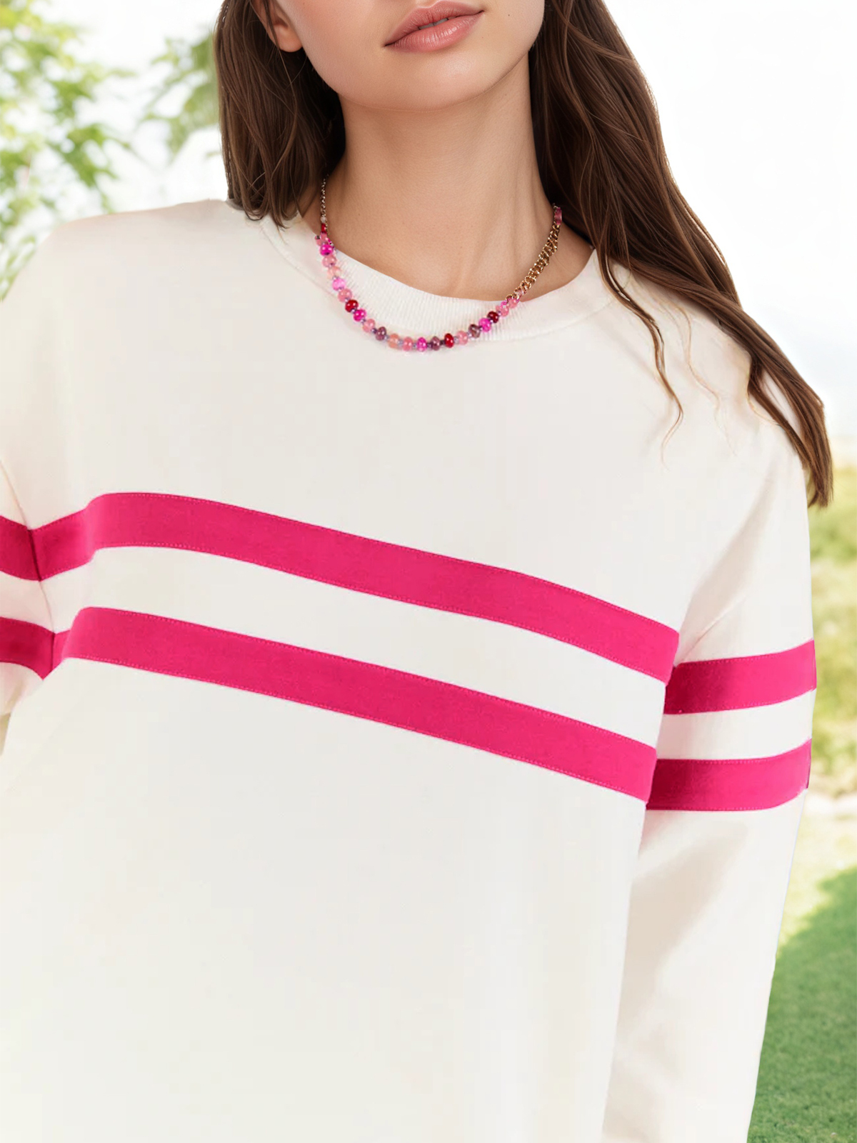 Contrast Color 2 Piece Outfits Skirt Sets