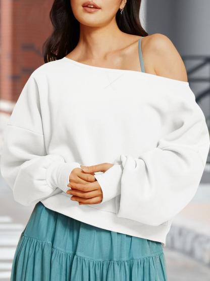 Casual Fall Off The Shoulder Crop Tops