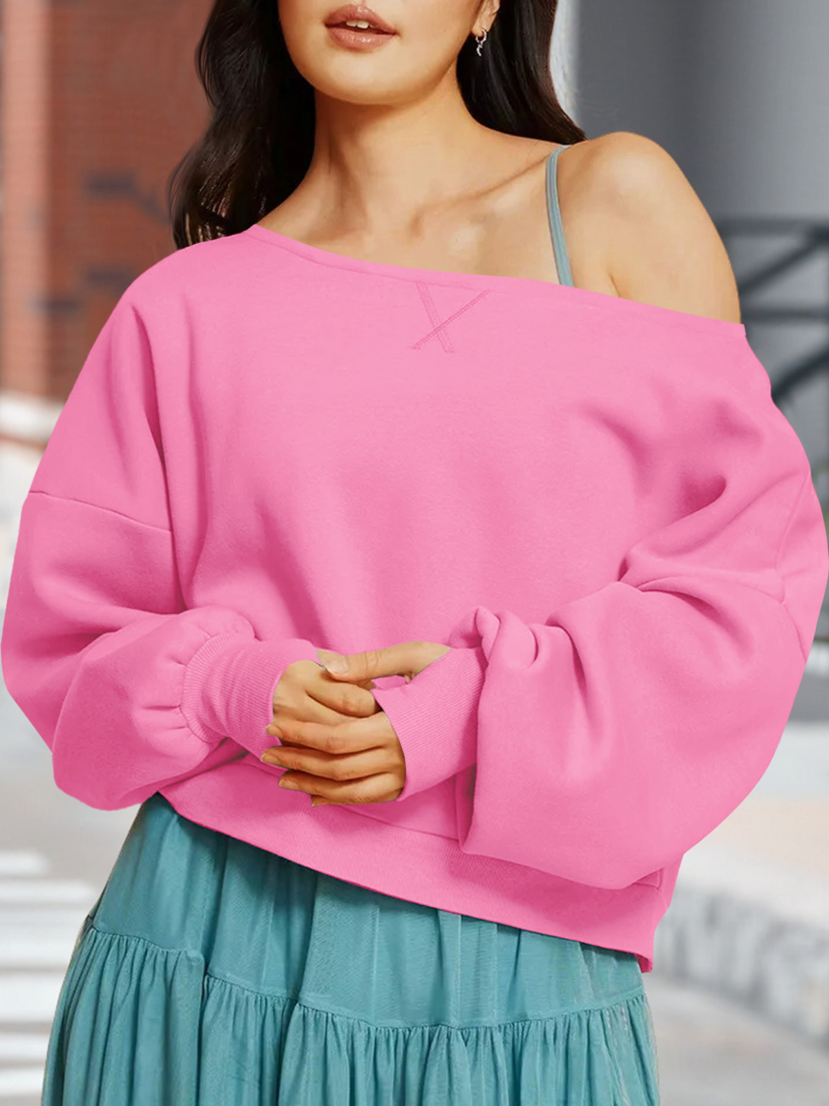 Casual Fall Off The Shoulder Crop Tops