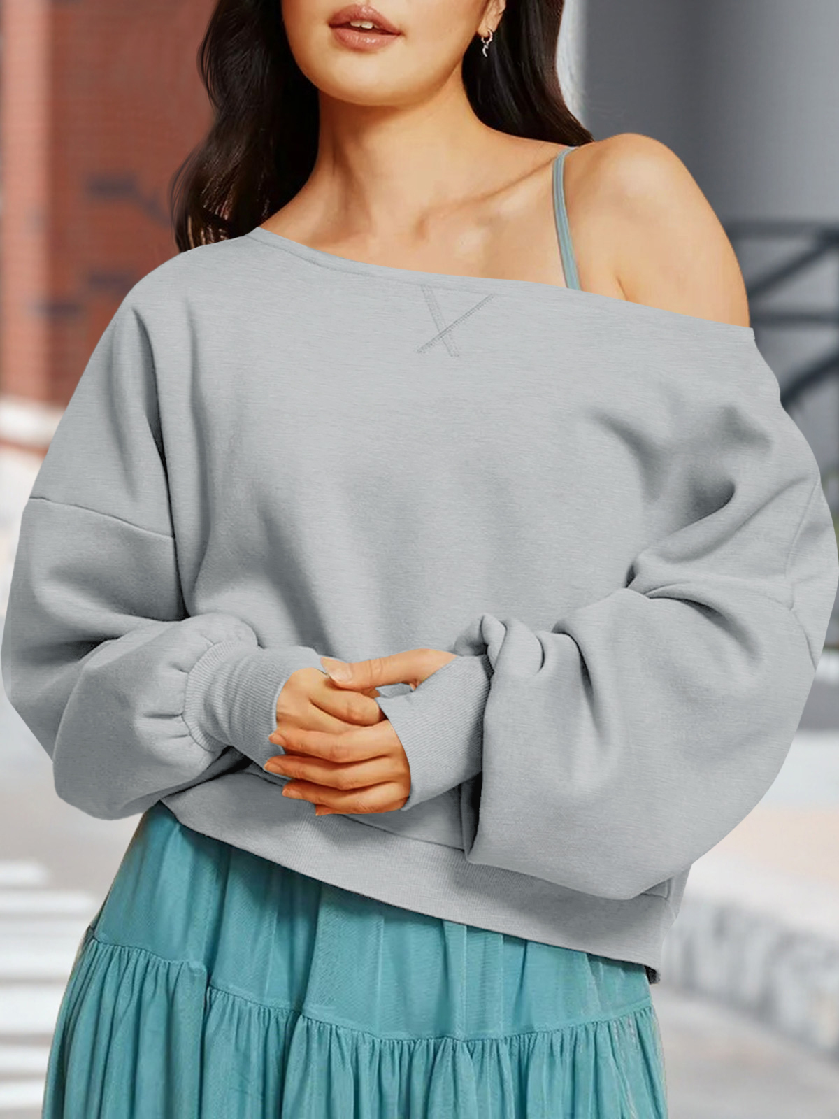 Casual Fall Off The Shoulder Crop Tops