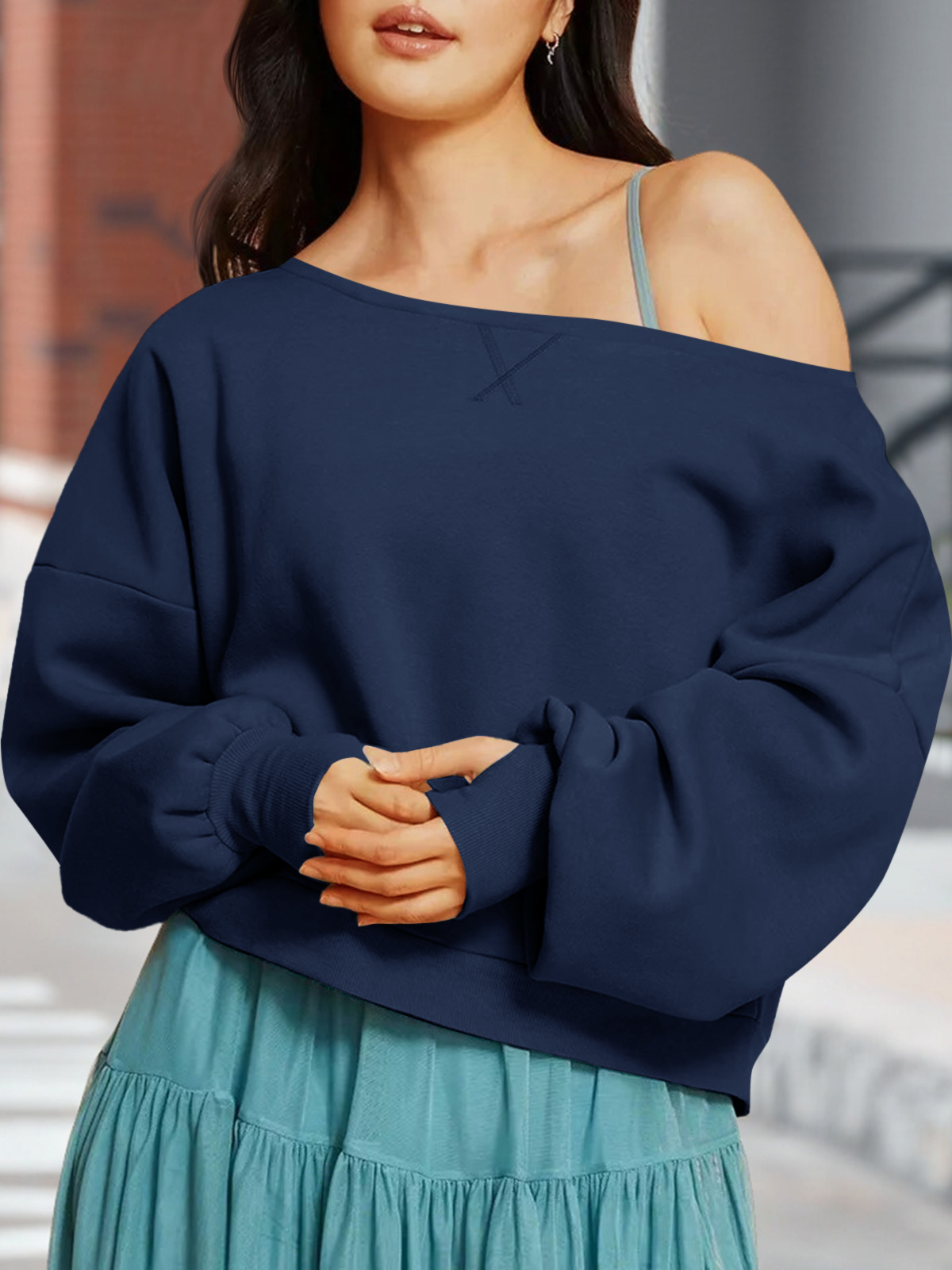 Casual Fall Off The Shoulder Crop Tops