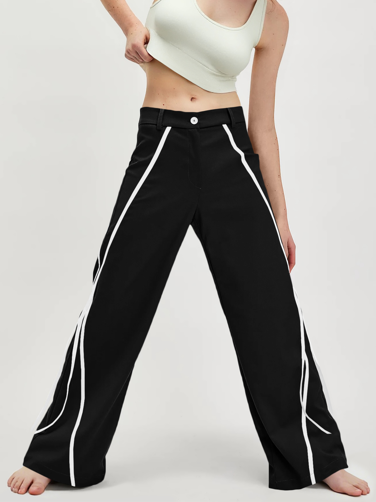 Womens Casual Straight Leg Trousers