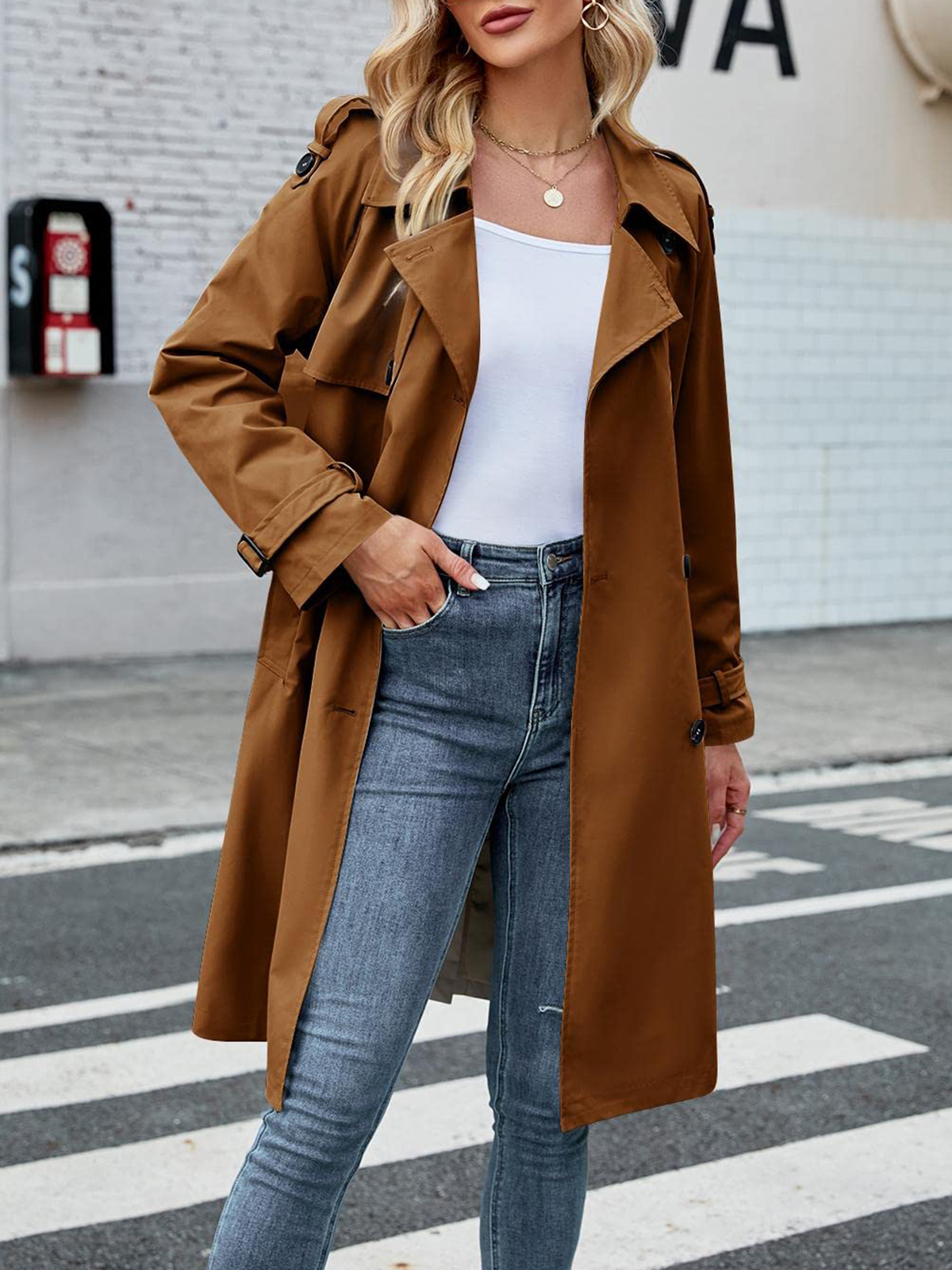 Womens Long Trench Coat