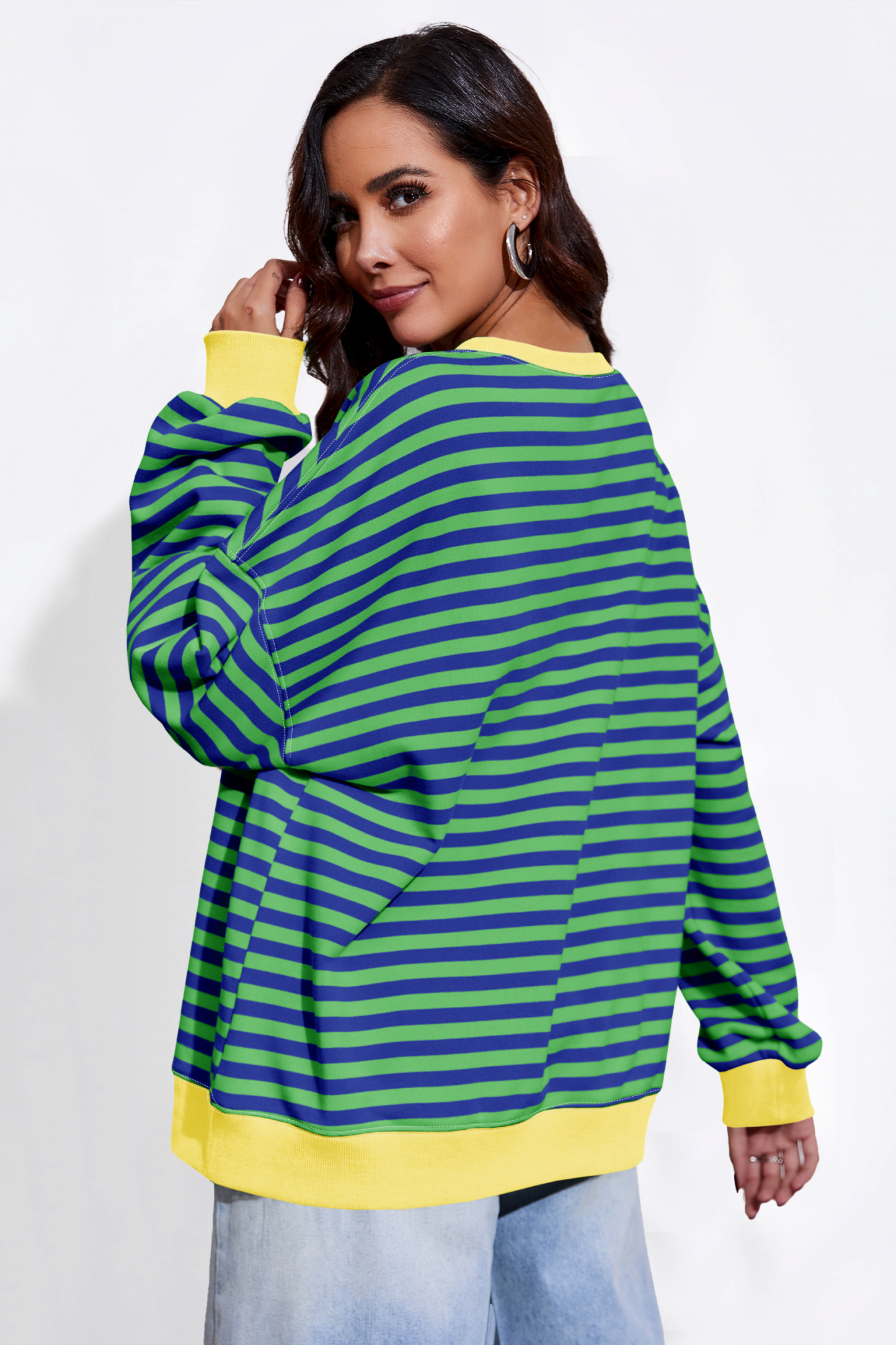 Striped Oversized Sweatshirts