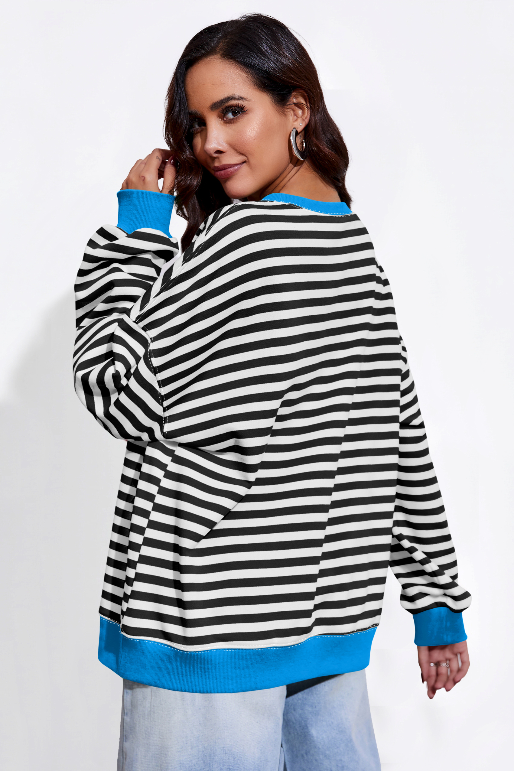 Striped Oversized Sweatshirts