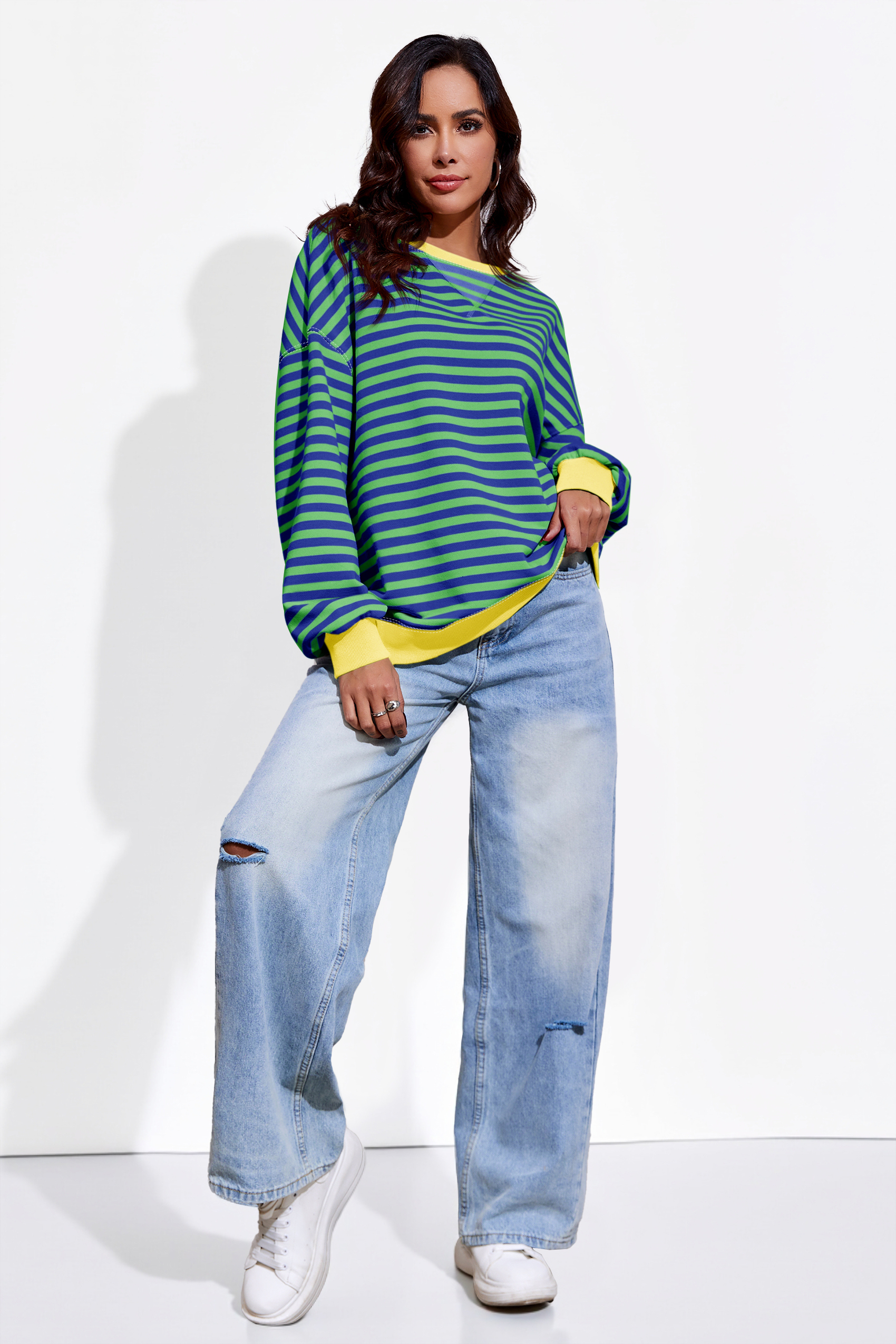 Striped Oversized Sweatshirts