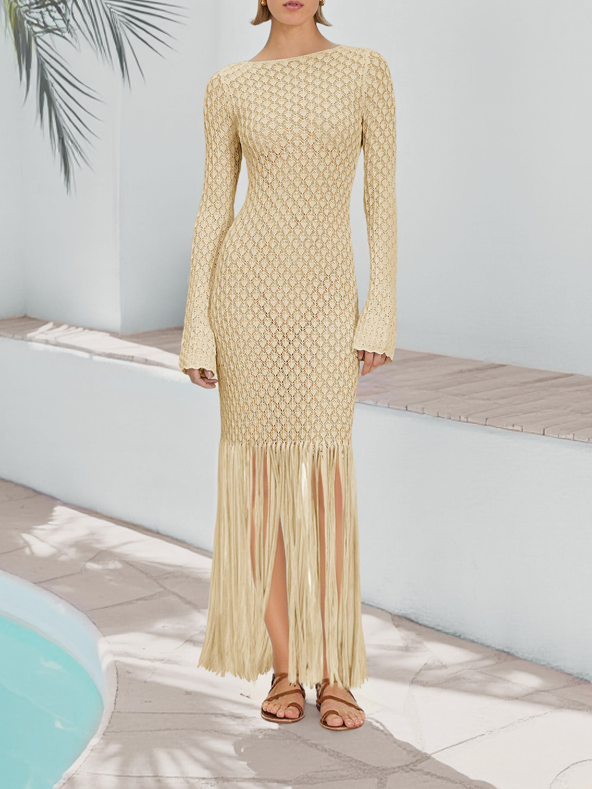 Women's Fringe Hem Swimsuit Crochet Cover Ups