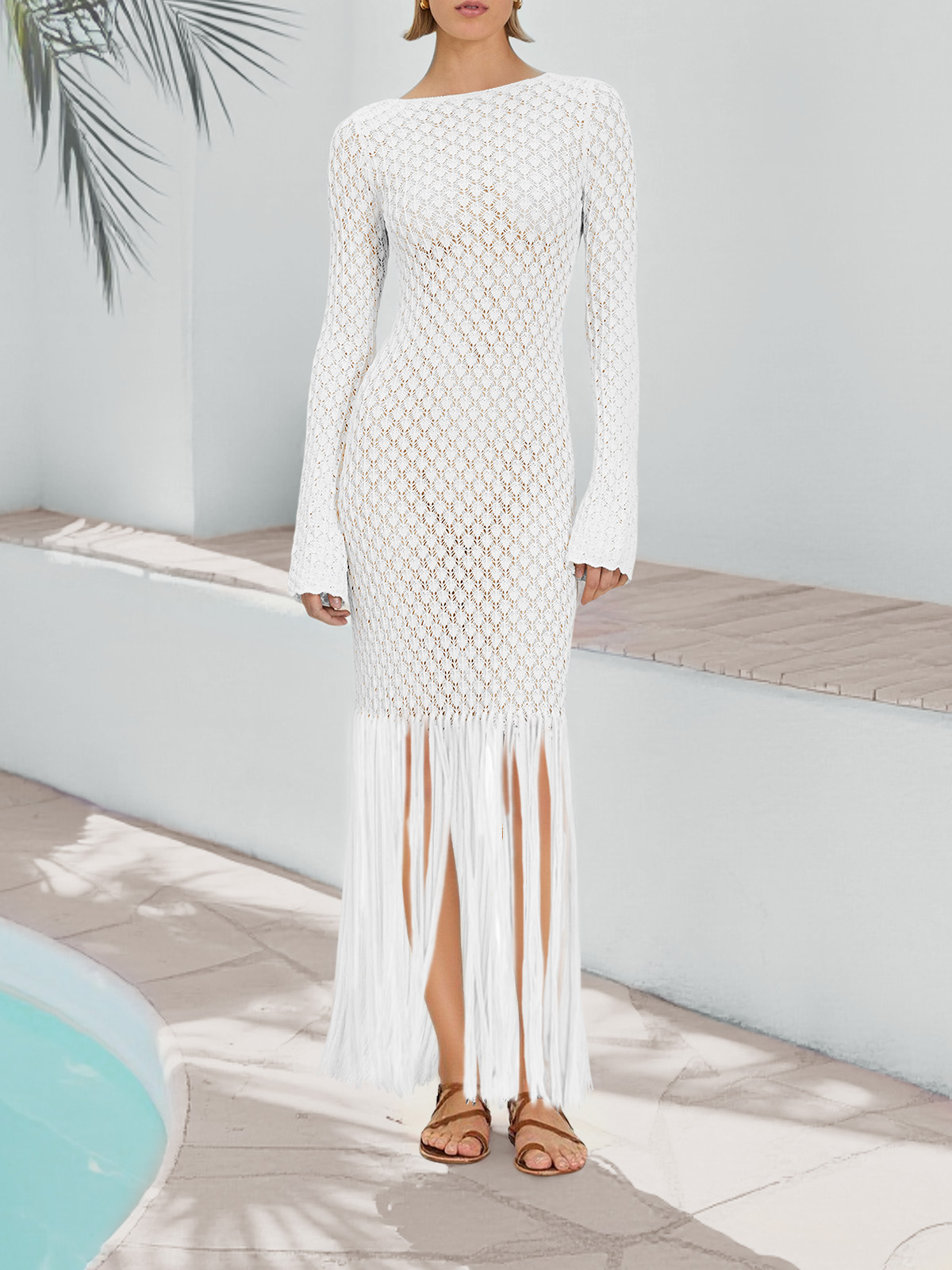 Women's Fringe Hem Swimsuit Crochet Cover Ups