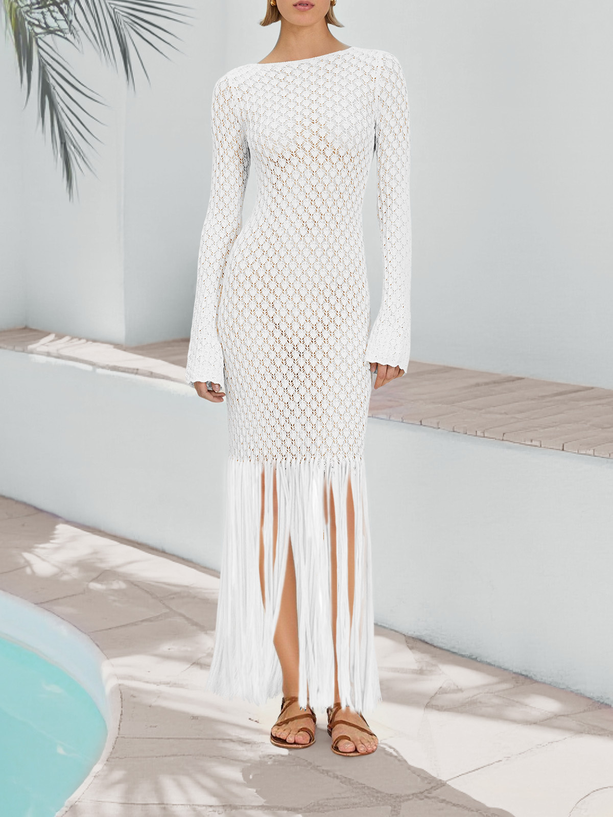 Women's Fringe Hem Swimsuit Crochet Cover Ups