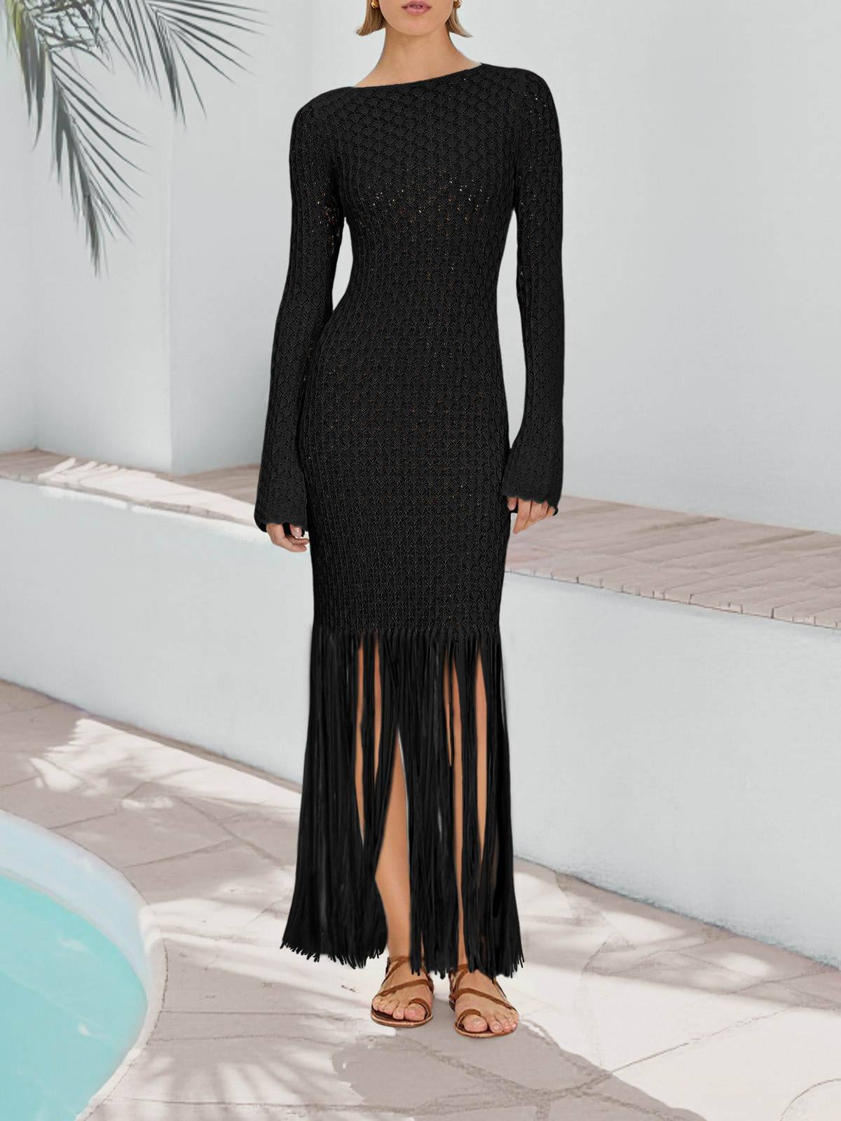 Women's Fringe Hem Swimsuit Crochet Cover Ups