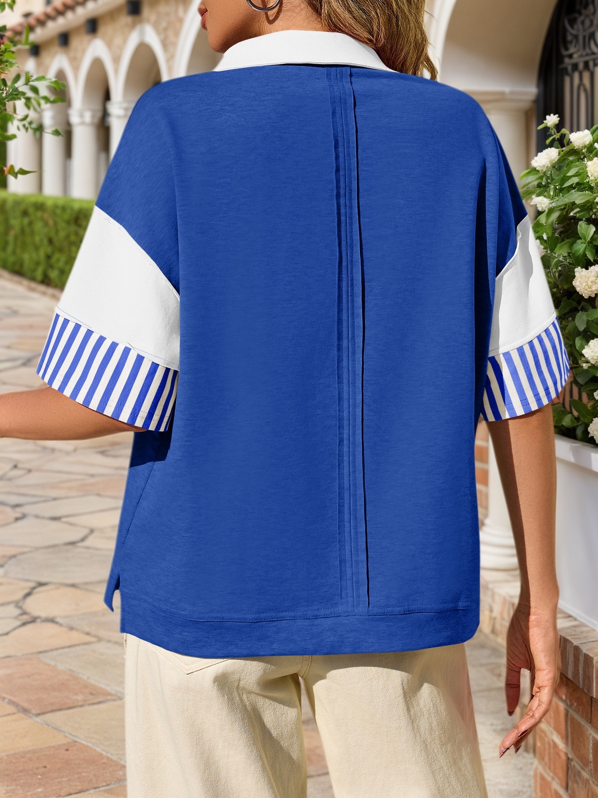 Short Sleeve Color Block Sweatshirts