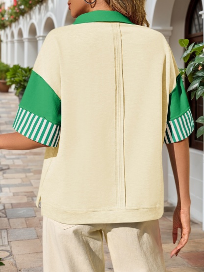 Short Sleeve Color Block Sweatshirts