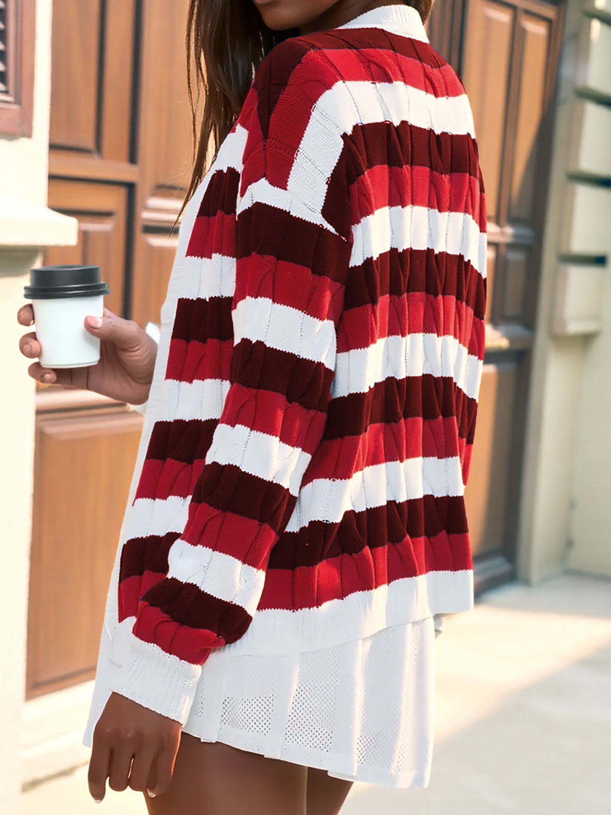 Striped Button Down Cardigan Sweaters