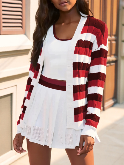 Striped Button Down Cardigan Sweaters