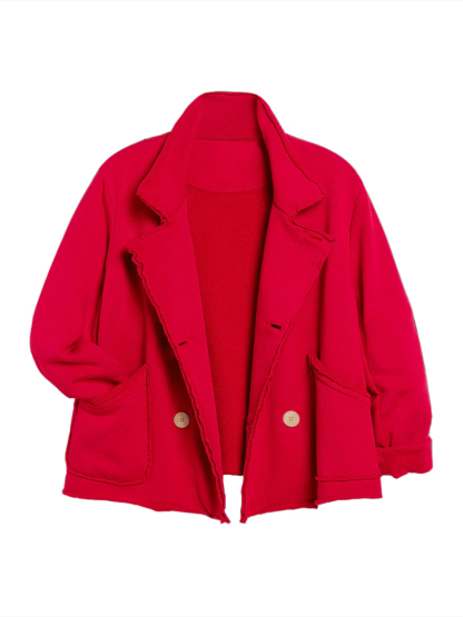 Crooped Button Front Blazer Jackets