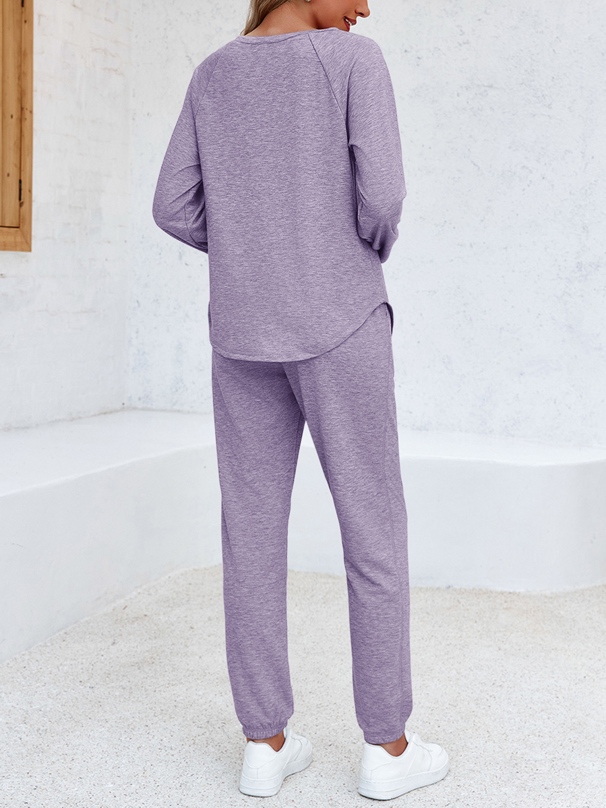 2 Piece Solid Sweatsuit Set