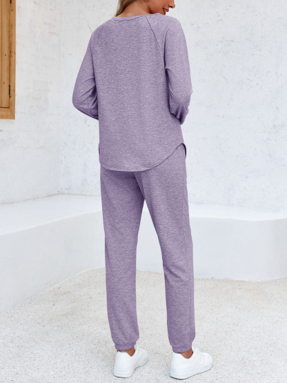 2 Piece Solid Sweatsuit Set