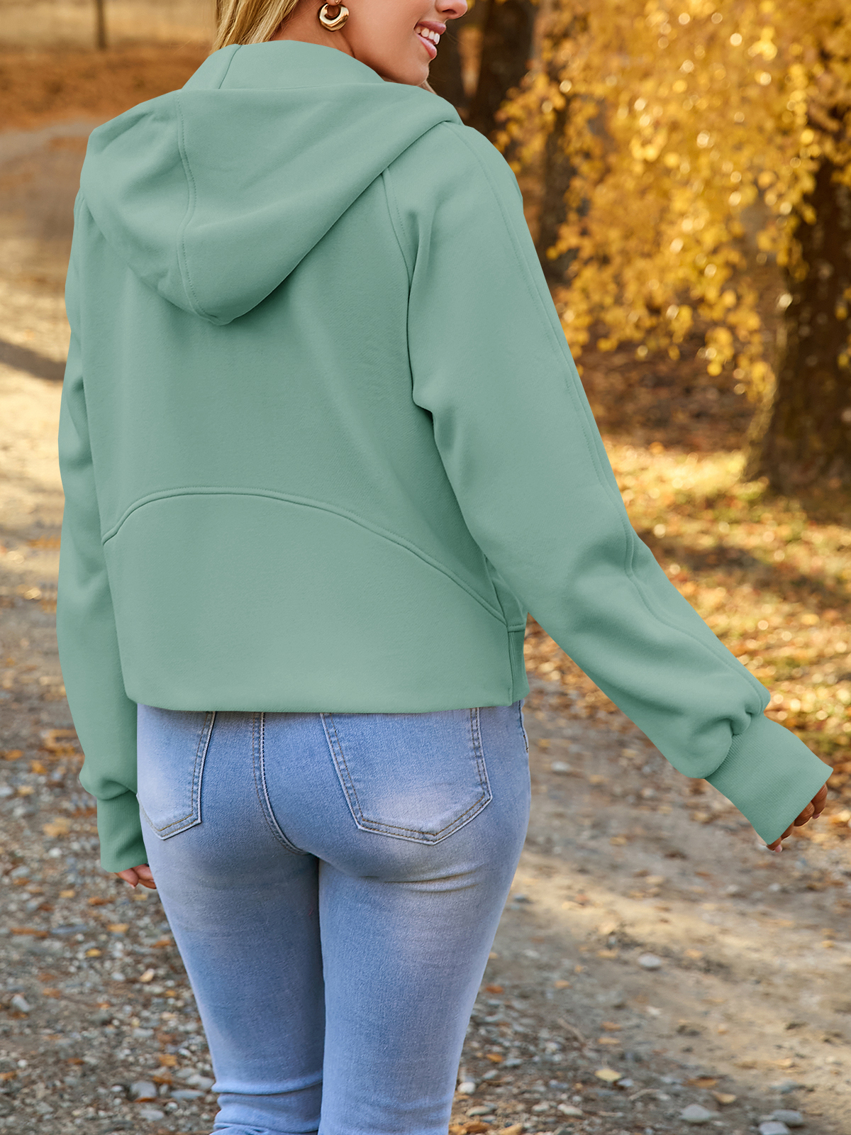 Zip Up Cropped Hoodies