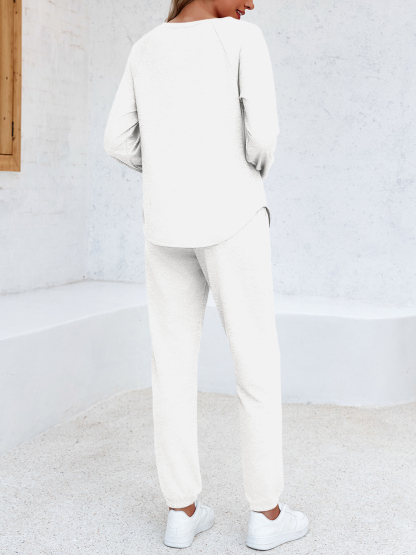 2 Piece Solid Sweatsuit Set