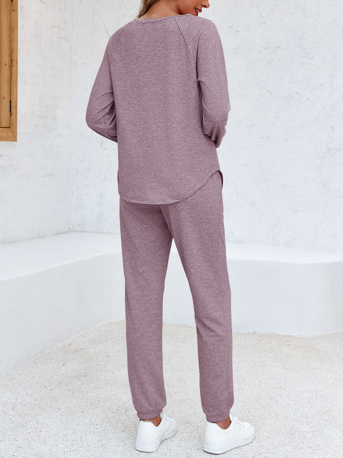 2 Piece Solid Sweatsuit Set