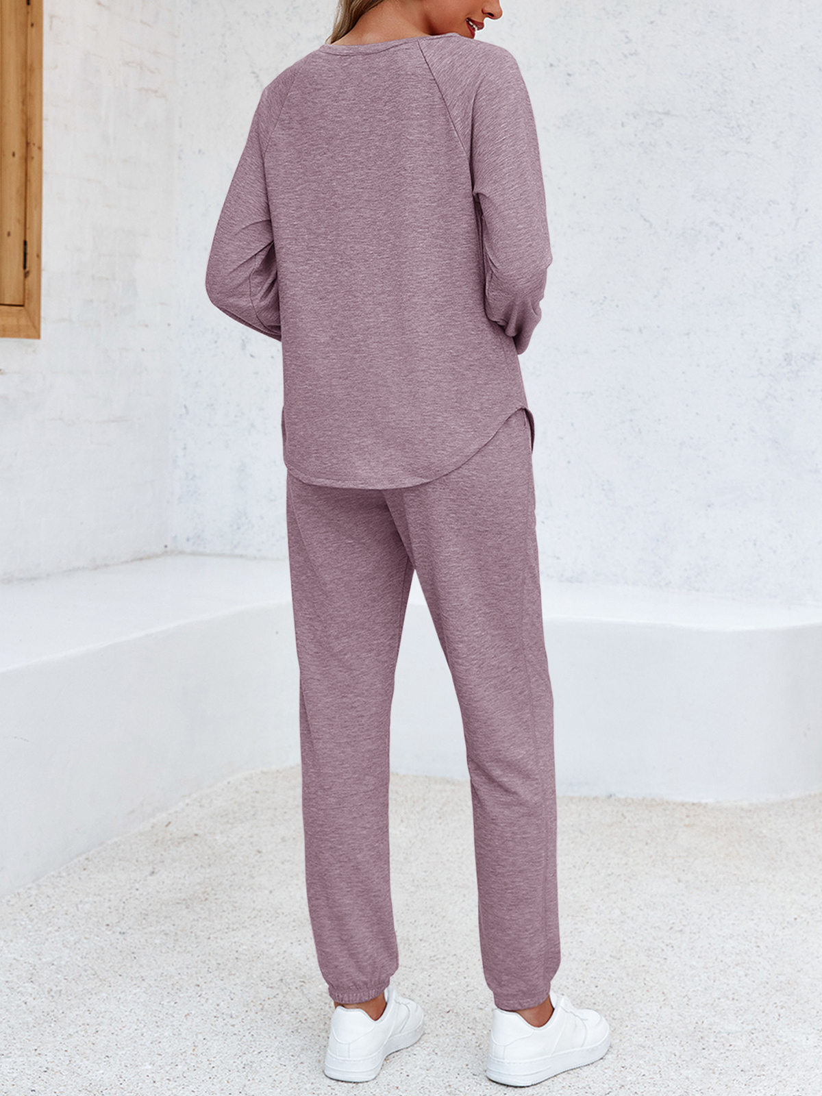 2 Piece Solid Sweatsuit Set