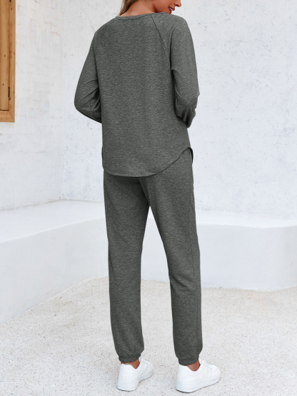 2 Piece Solid Sweatsuit Set