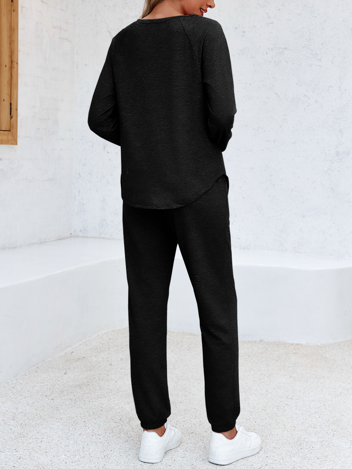 2 Piece Solid Sweatsuit Set