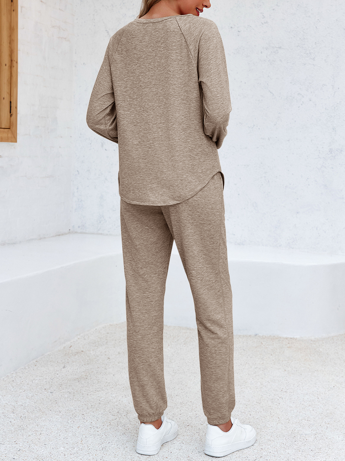 2 Piece Solid Sweatsuit Set