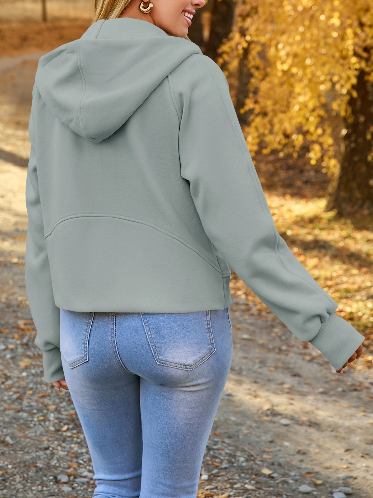 Zip Up Cropped Hoodies