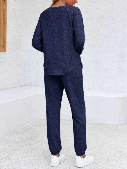 2 Piece Solid Sweatsuit Set