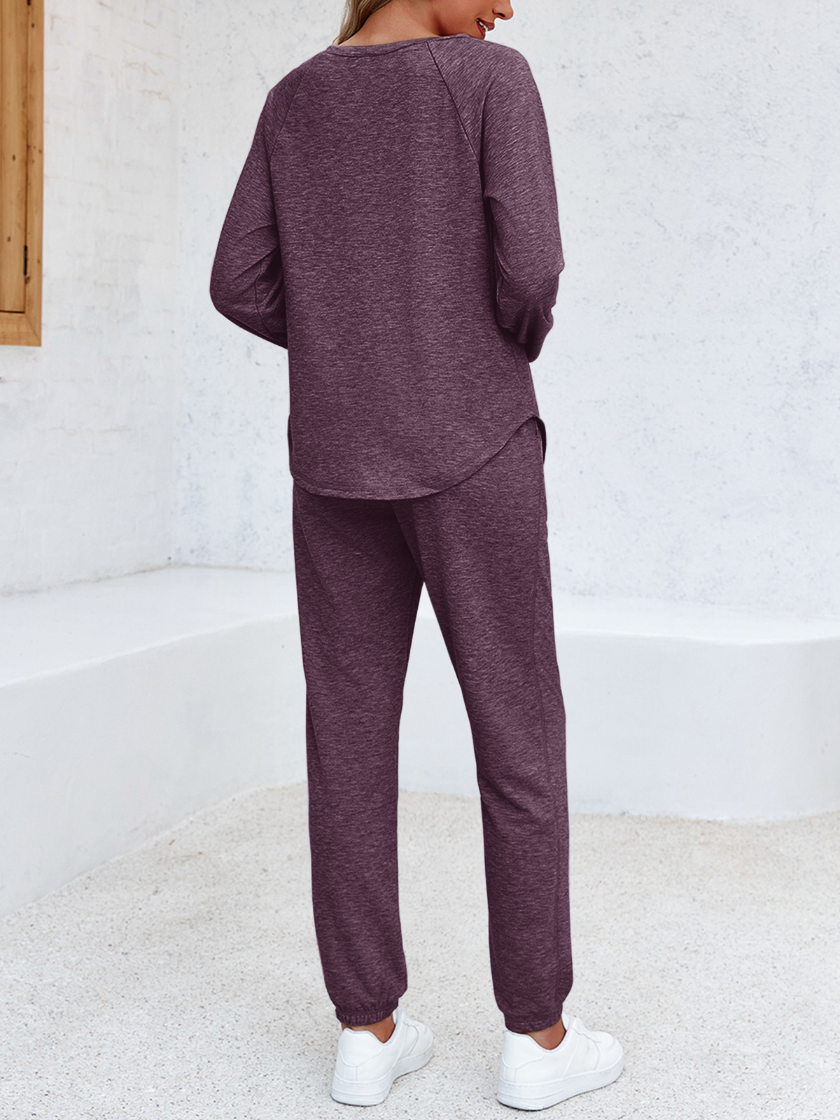 2 Piece Solid Sweatsuit Set