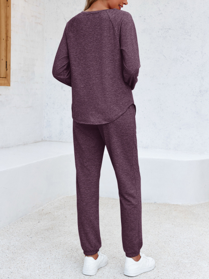 2 Piece Solid Sweatsuit Set