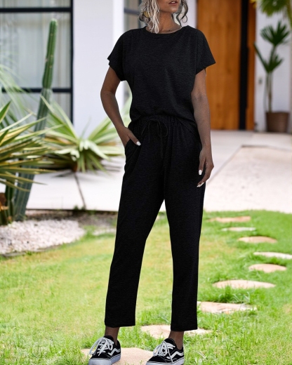 Comfy Short Sleeve Loungewear Set