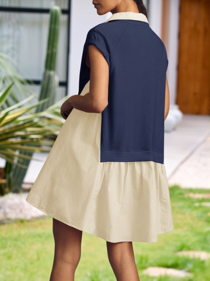 Womens Summer Oversized Sweatshirt Mini Dress